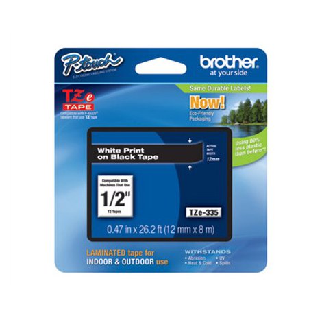 Brother | 335 | Laminated tape | Thermal | White on black | Roll (1.2 cm x 8 m) - 3